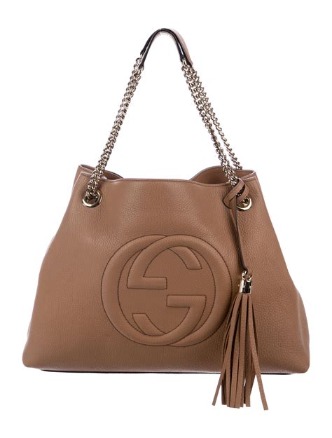 gucci soho boston bag leather|gucci soho tote bag medium.